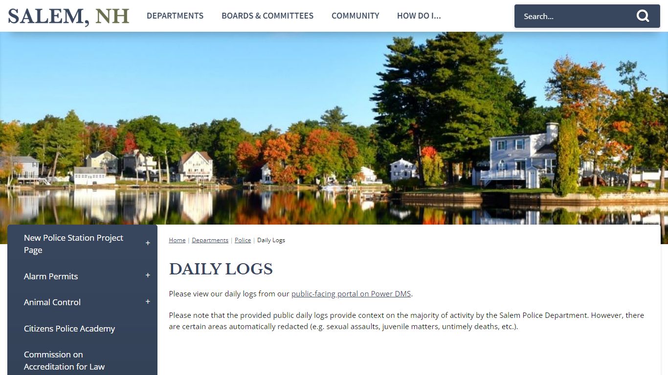 Daily Logs - Salem, NH