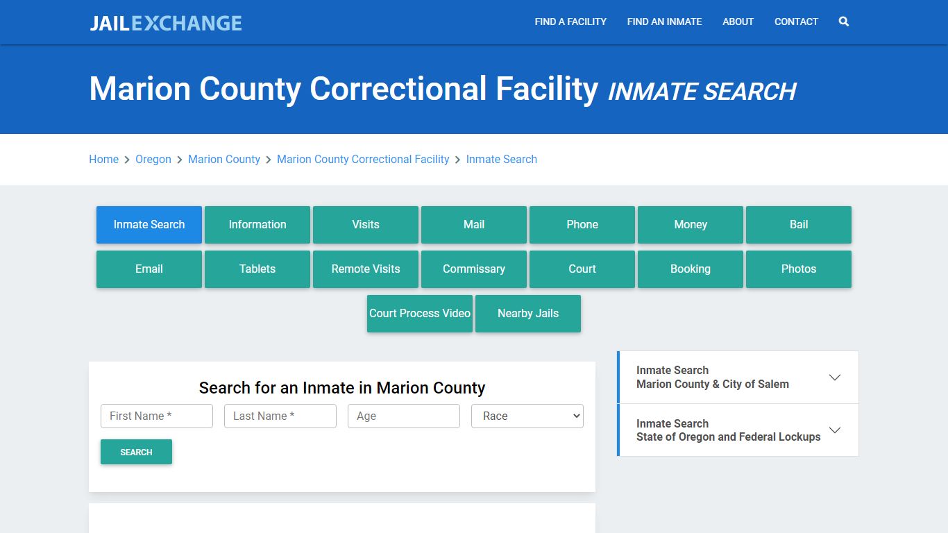 Marion County Correctional Facility Inmate Search - Jail Exchange