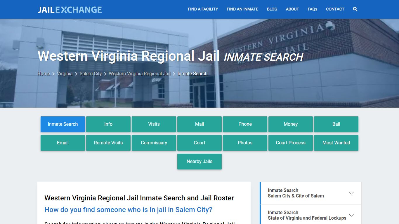 Inmate Search: Roster & Mugshots - Western Virginia Regional Jail, VA